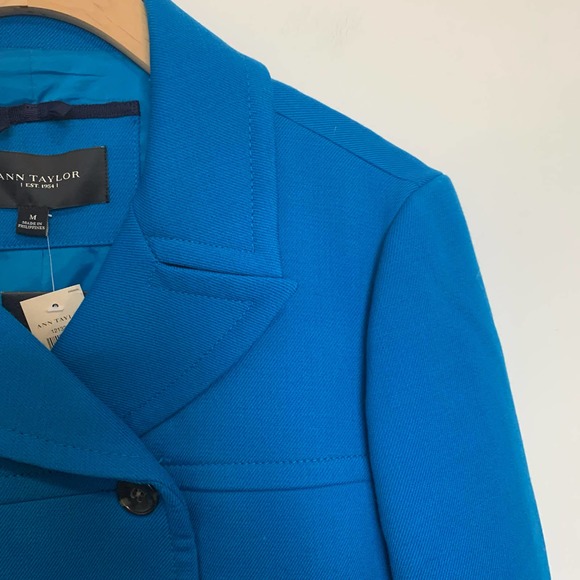 NWT Ann Taylor Long Sleeve Blazer Medium Mid-length Button-front Lined - Picture 14 of 16